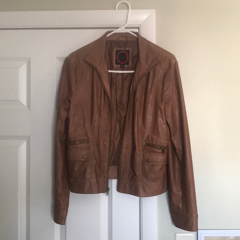 Brown leather jacket